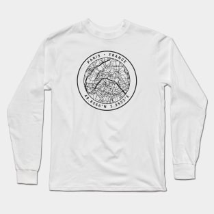 Paris Map Long Sleeve T-Shirt